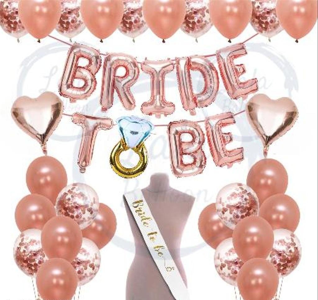 Bride To Be Awesome Decoration Theme Set, With Rose Gold foil.
