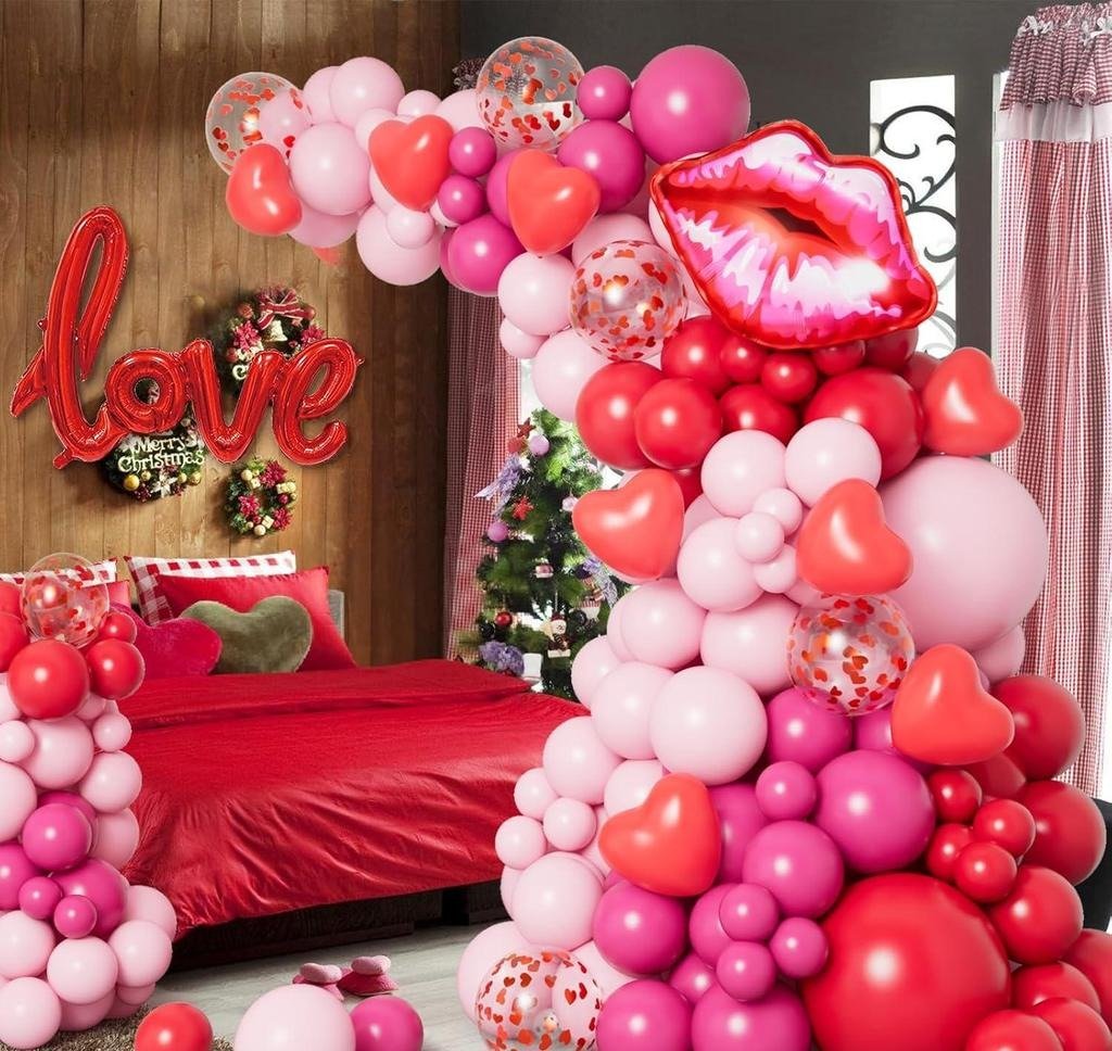 Love Decoration Items for Bedroom/Wedding Anniversary Decoration/Valentine Day Decoration/Heart Balloon for Valentine's Day/Valentine Propose Surprise Decoration