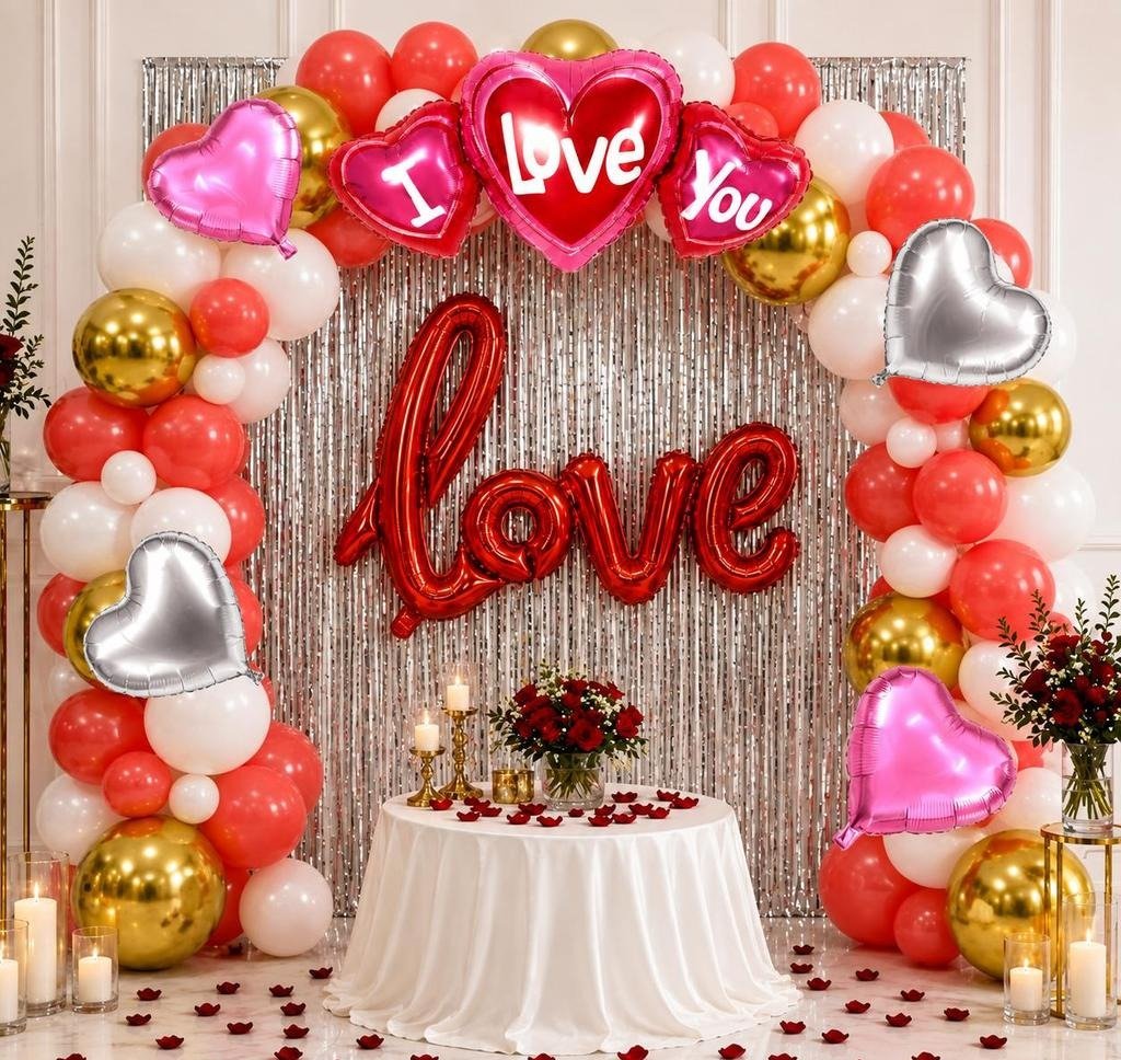 Romantic "I Love You" Valentine’s Day & Anniversary Balloon Arch Decor Kit